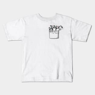 CUTE POCKET WHITE TIGERS Kids T-Shirt